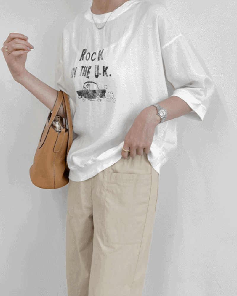 모모 루즈핏 맨투맨 티셔츠(텐셀/린넨혼방)