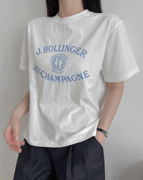 볼링거 루즈핏 반팔 티셔츠(바이오워싱)